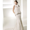 Ball Gown Sweetheart Chapel Train Satin Beading Ruffled Wedding Dress